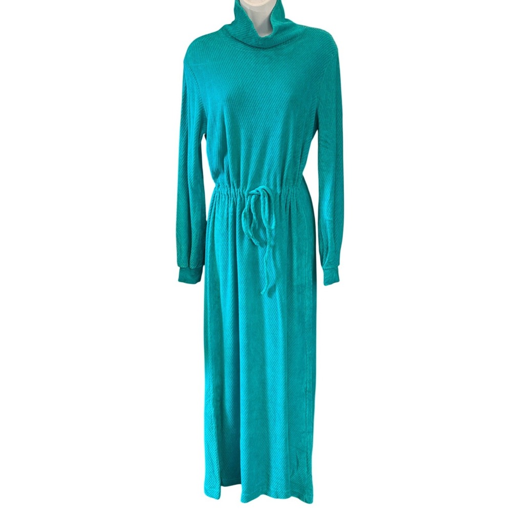 Vintage Euro Göla Fashion West German Terry Cloth Maxi Dress Gorpcore Mod Retro